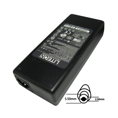 AC adaptér pre notebook 5.5x2.5mm 90W 3pin bez sieťovej šnúry