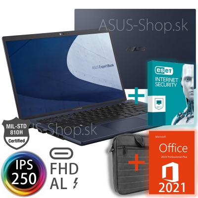 ASUS ExpertBook B1 B1400CBA 14 FHD i5-1235U Iris Xᵉ 512GB SSD 32GB W11Pro modrý