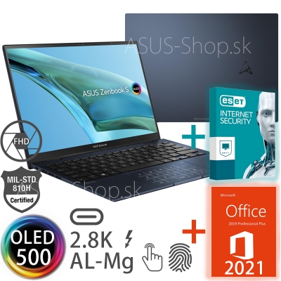 ASUS Zenbook S13 Flip OLED UP5302ZA 2.8K dotyk i5-1240P 512GB SSD 16GB FPR Win11Pro modrý