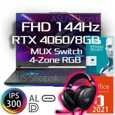 ASUS ROG Strix 17 G713PV FHD R9-7845HX RTX4060/8G 32GB 2TB SSD W11Pro šedý