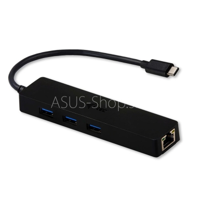 I-TEC HUB USB-C 3-portový slim USB 3.1 + Gigabit LAN RJ45, čierny