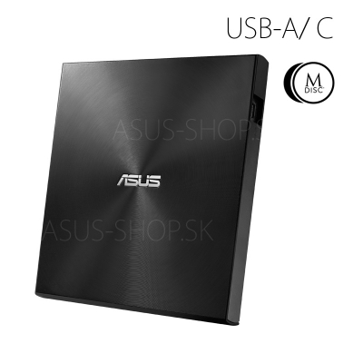 ASUS Zendrive externá slim DVD-RW  SDRW-08U9M-U M-DISC USB-A/ C optická mechanika čierna