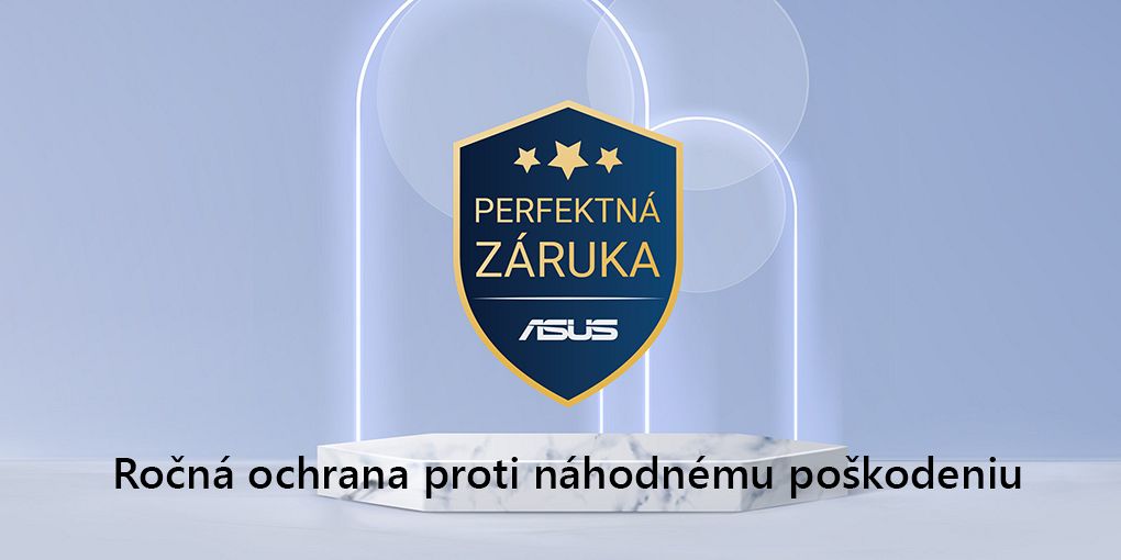 ASUS Perfektná záruka. Zaregistrujte svoj produkt a získajte službu ASUS Perfektná záruka proti náhodnému poškodeniu na 1 rok v hodnote až 49,90 eur.