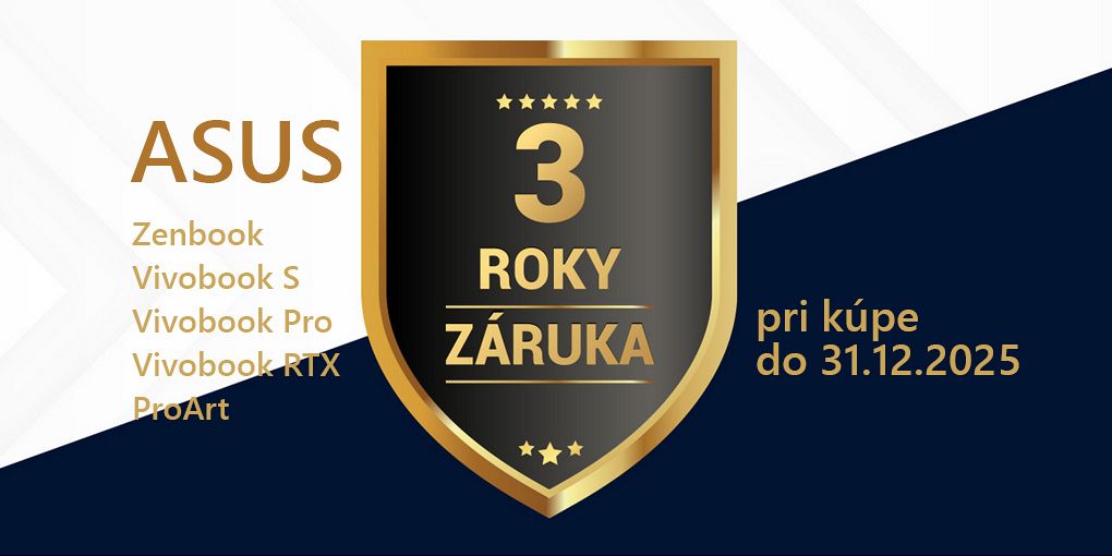 Akcia predĺžená záruka na 3 roky pre ASUS Zenbook, Vivobook S, Vivobook Pro, Vivobook RTX a ProArt pokračuje až do 31.12.2025