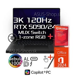 ASUS ROG Zephyrus Duo 16 GX651AX 3K dotyk Ultra 9-386H RTX5090/24G 64GB 2TB SSD W11Pro šedý 