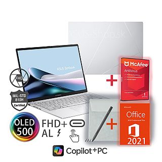 ASUS Zenbook 14 OLED UX3405CA 14 FHD+ dotyk Ultra 7-255H Arc™ 1TB SSD 32GB NMPD Win11Pro strieborný