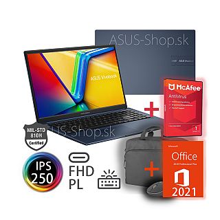 ASUS Vivobook 15 X1504VA FHD IPS Core 5-120U 512GB SSD 8GB W11H modrý + dva darčeky