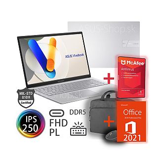 ASUS Vivobook 15 X1504VAP FHD IPS Core 5-120U 512GB SSD 16GB DDR5 W11H strieborný + darček