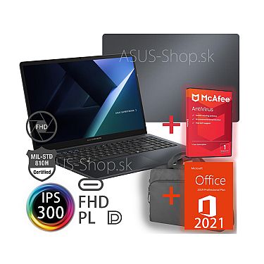 ASUS Expertbook B1 B1503CVA 15.6 FHD IPS i5-13420H UHD 512GB SSD 16GB W11Pro šedý