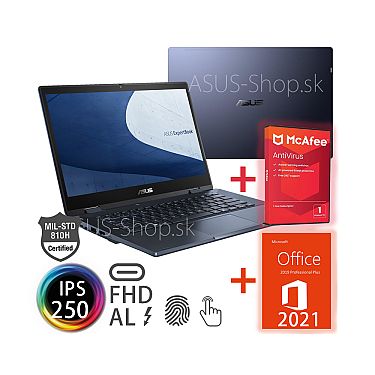 ASUS ExpertBook B3 Flip B3402FBA 14 FHD dotyk i3-1215U UHD 256GB SSD 8GB FP W11Pro + dva darčeky