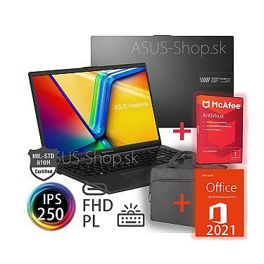 ASUS Vivobook Go 15 E1504FA FHD IPS R3-7320U Radeon 512GB SSD 8GB W11H čierny + darčeky ASUS Vivobook Go 15 E1504FA FHD IPS R3-7320U Radeon 512GB SSD 8GB W11H čierny + darčeky
