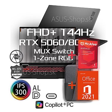 ASUS TUF Gaming A16 FA608UMI FHD+ R7-260 RTX5060/8G 32GB 1TB SSD W11H šedý + dva darčeky ASUS TUF Gaming A16 FA608UMI FHD+ R7-260 RTX5060/8G 32GB 1TB SSD W11H šedý + dva darčeky
