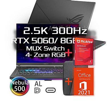 ASUS ROG Strix G16 G614PM 2.5K R9-8940HX RTX 5060/8G 32GB 1TB SSD W11H šedý bez adap ASUS ROG Strix G16 G614PM 2.5K R9-8940HX RTX 5060/8G 32GB 1TB SSD W11H šedý bez adap