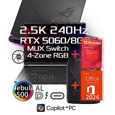 ASUS ROG Strix G16 G615LM 2.5K Ultra 9-275HX RTX5060/8G 32GB 1TB SSD W11H šedý ASUS ROG Strix G16 G615LM 2.5K Ultra 9-275HX RTX5060/8G 32GB 1TB SSD W11H šedý