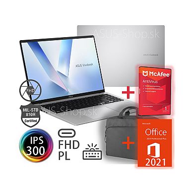 ASUS Vivobook 16 M1607GA FHD+ AI7-445 R840M 1TB SSD 16GB W11H strieborný + dva darčeky