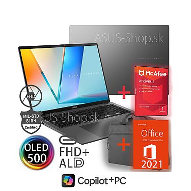 ASUS Vivobook S16 OLED M3607KA FHD+ AI7-350 R860M 1TB SSD 32GB W11H šedý + dva darčeky