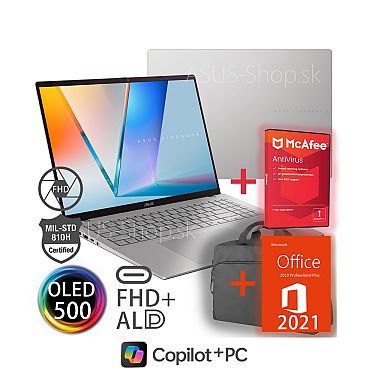 ASUS Vivobook S16 OLED M3607KA FHD+ AI7-350 R860M 1TB SSD 32GB W11H strieborný + dva darčeky