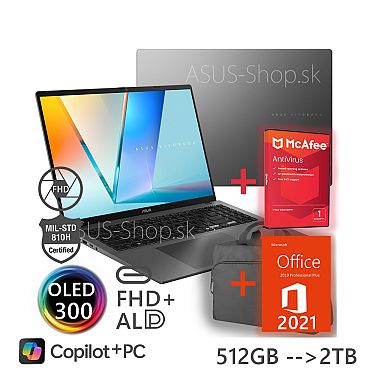 ASUS Vivobook S16 OLED M3607GA FHD+ AI7-445 R840M 512GB SSD 32GB W11Pro šedý ASUS Vivobook S16 OLED M3607GA FHD+ AI7-445 R840M 512GB SSD 32GB W11Pro šedý