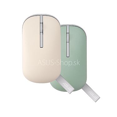 ASUS mouse Marshmallow MD100 - Oat Milk optická bezdrôtová myš s magnetickými krytmi béžová a zelená