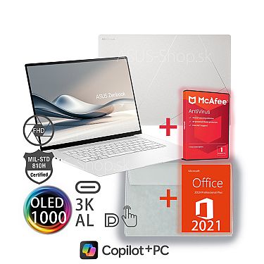ASUS Zenbook S16 OLED UM5606GA 3K dotyk AI7-445 R840M 1TB SSD 32GB Win11Pro biely 
