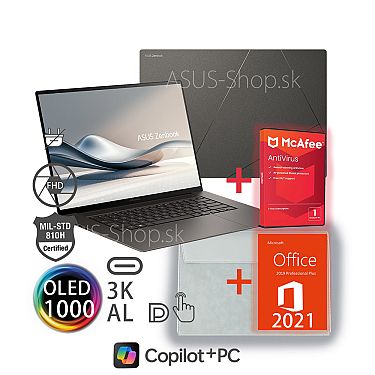 ASUS Zenbook S16 OLED UM5606GA 3K dotyk AI9-465 R880M 1TB SSD 32GB Win11Pro šedý bez adap 