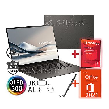 ASUS Zenbook S14 OLED UX5406SA 14 3K dotyk Ultra 7-258V Arc™ 1TB SSD 32GB Win11Pro šedý ASUS Zenbook S14 OLED UX5406SA 14 3K dotyk Ultra 7-258V Arc™ 1TB SSD 32GB Win11Pro šedý