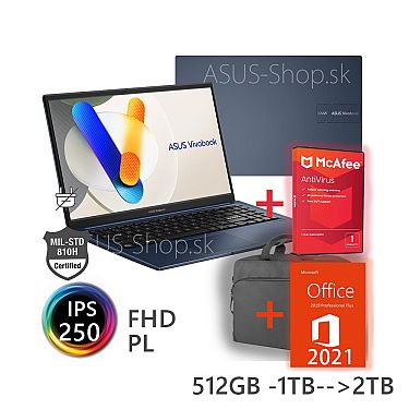 ASUS Vivobook 15 X1504VAP FHD IPS Core 5-120U 512GB SSD 8GB DDR5 W11H modrý bez adap ASUS Vivobook 15 X1504VAP FHD IPS Core 5-120U 512GB SSD 8GB DDR5 W11H modrý bez adap