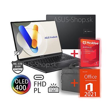 ASUS Vivobook 16 X1605VA OLED FHD+ Core 9-270H 512GB SSD 16GB FP W11Pro čierny bez adap + dva darčeky