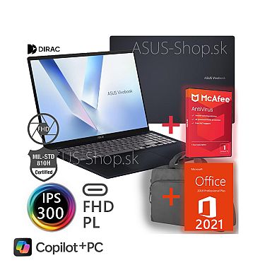 ASUS Vivobook 16 X1607AA FHD+ Ultra 5-325 Xe 1TB SSD 32GB W11Pro modrý 