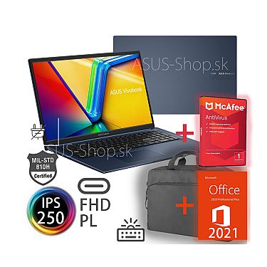 ASUS Vivobook 17 X1704VA FHD Core 5-120U UHD 512GB SSD 16GB W11Pro modrý bez adap ASUS Vivobook 17 X1704VA FHD Core 5-120U UHD 512GB SSD 16GB W11Pro modrý bez adap
