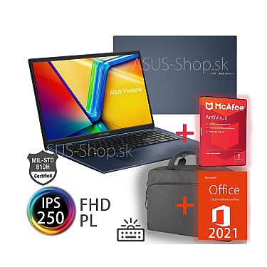ASUS Vivobook 17 X1704VA FHD i3-1315U UHD 512GB SSD 16GB W11H modrý + dva darčeky