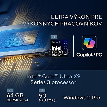 ASUS Expertbook Ultra OLED B9406CAA 14 3K dotyk Ultra X9-388H Arc™ 1TB SSD 64GB FP W11Pro 3R on-site čierny bez adap