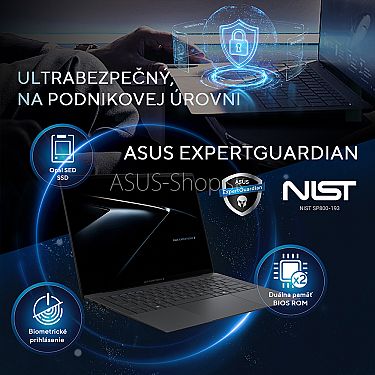 ASUS Expertbook Ultra OLED B9406CAA 14 3K dotyk Ultra X7-356H Arc™ 1TB SSD 32GB FP W11Pro 3R on-site čierny