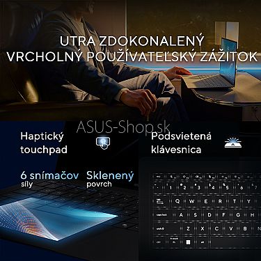 ASUS Expertbook Ultra OLED B9406CAA 14 3K dotyk Ultra X7-356H Arc™ 1TB SSD 32GB FP W11Pro 3R on-site čierny