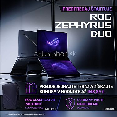 ASUS ROG Zephyrus Duo 16 GX651AX 3K dotyk Ultra 9-386H RTX5090/24G 64GB 4TB SSD W11Pro šedý 