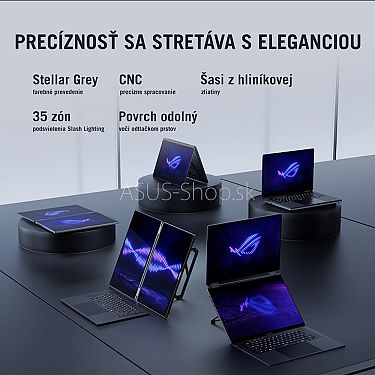 ASUS ROG Zephyrus Duo 16 GX651AX 3K dotyk Ultra 9-386H RTX5090/24G 64GB 2TB SSD W11Pro šedý