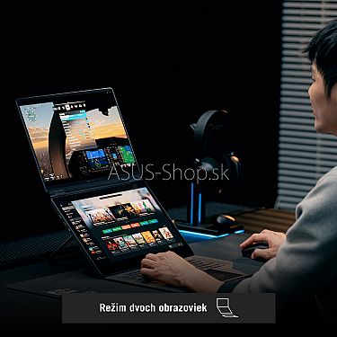 ASUS ROG Zephyrus Duo 16 GX651AX 3K dotyk Ultra 9-386H RTX5090/24G 64GB 2TB SSD W11Pro šedý