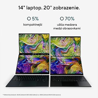 ASUS Zenbook DUO UX8407AA 14 3K dotyk Ultra X9-378H Arc™ 1TB 32GB W11H šedý bez adap ASUS Zenbook DUO UX8407AA 14 3K dotyk Ultra X9-378H Arc™ 1TB 32GB W11H šedý bez adap