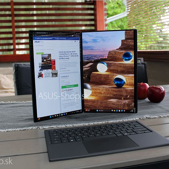 ASUS Zenbook DUO UX8407AA 14 3K dotyk Ultra X9-388H Arc™ 1TB 32GB W11H šedý bez adap
