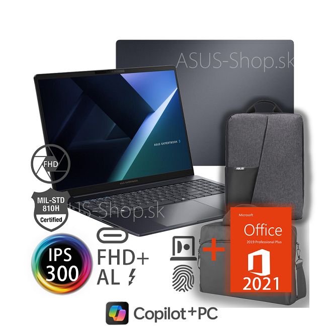 ASUS Expertbook B5 B5605CVA 16 WUXGA i5-13420H UHD 512GB SSD 16GB FP W11Pro 3R ON-SITE NBD šedý + dva darčeky ASUS Expertbook B5 B5605CVA 16 WUXGA i5-13420H UHD 512GB SSD 16GB FP W11Pro 3R ON-SITE NBD šedý + dva darčeky
