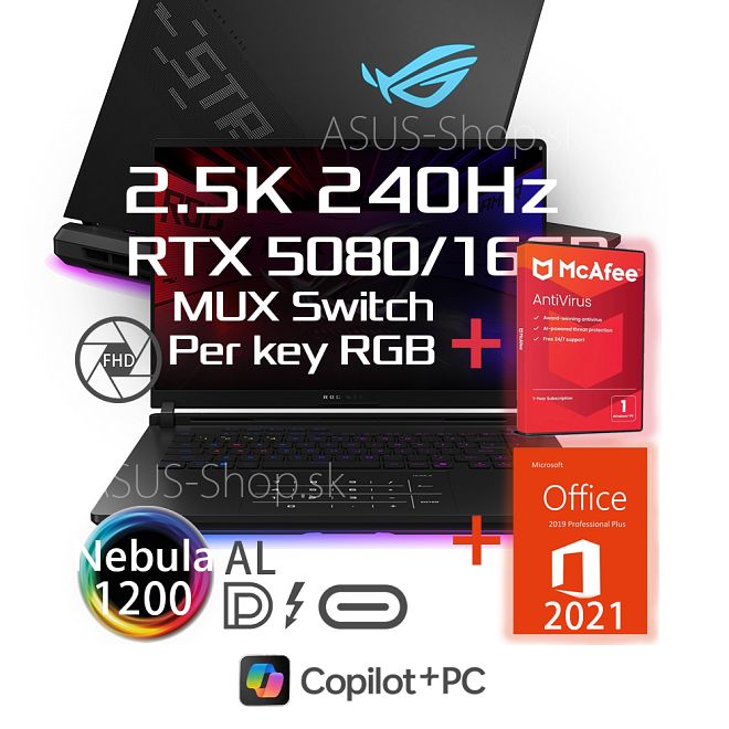 ASUS ROG Strix SCAR 16 G635LW 2.5K Ultra 9-275HX RTX5080/16G 32GB 2TB SSD W11Pro čierny 