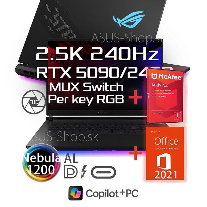 ASUS ROG Strix SCAR 18 G835LX 2.5K Ultra 9-275HX RTX5090/24G 64GB 4TB SSD W11Pro čierny ASUS ROG Strix SCAR 18 G835LX 2.5K Ultra 9-275HX RTX5090/24G 64GB 4TB SSD W11Pro čierny