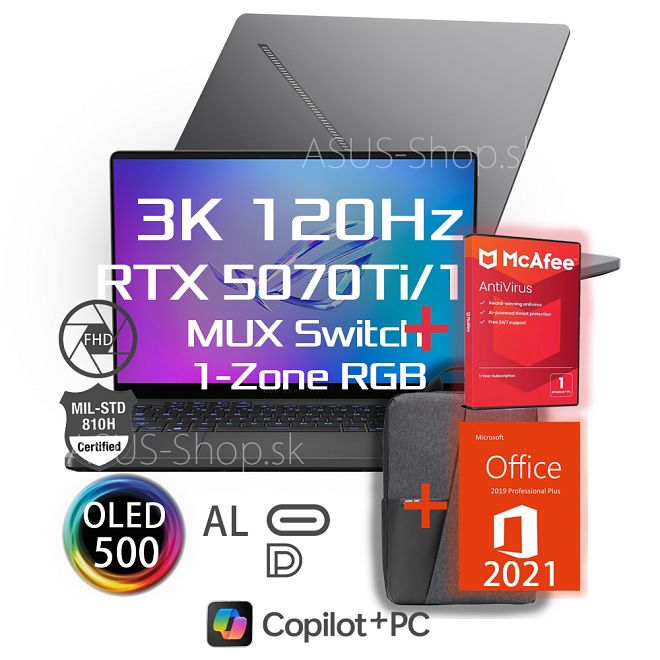 ASUS ROG Zephyrus G14 GA403WR 14 3K AI9-HX370 RTX5070Ti/12G 32GB 1TB SSD W11Pro tmavý