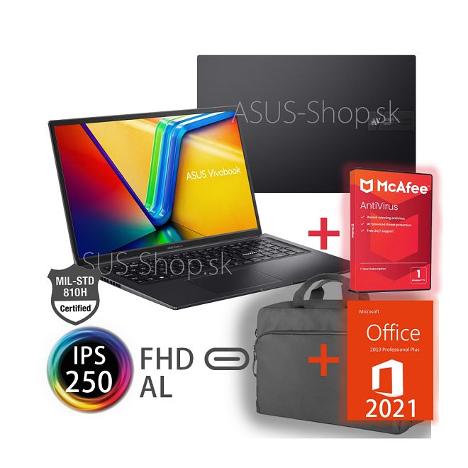 ASUS Vivobook 17X K3704VA FHD i7-13700H Iris Xᵉ 1TB SSD 16GB W11H čierny + dva darčeky