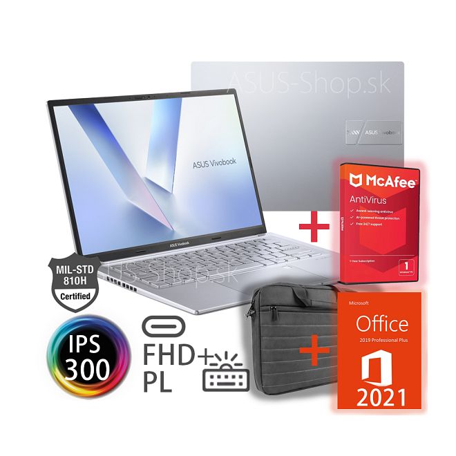 ASUS Vivobook 14 M1405NAQ FHD+ R5-150 Radeon 660M 512GB SSD 16GB FP W11H čierny + dva darčeky
