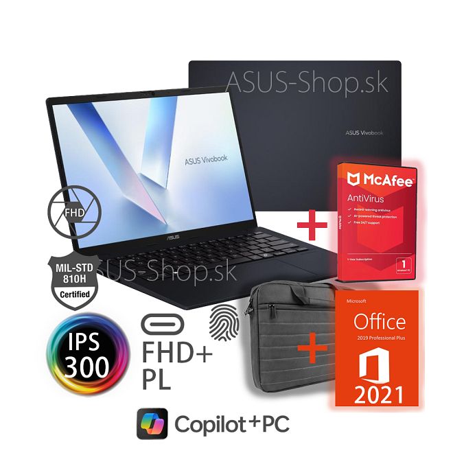 ASUS Vivobook 14 M1407GA FHD+ AI7-445 R840M 512GB SSD 16GB W11H modrý + dva darčeky ASUS Vivobook 14 M1407GA FHD+ AI7-445 R840M 512GB SSD 16GB W11H modrý + dva darčeky