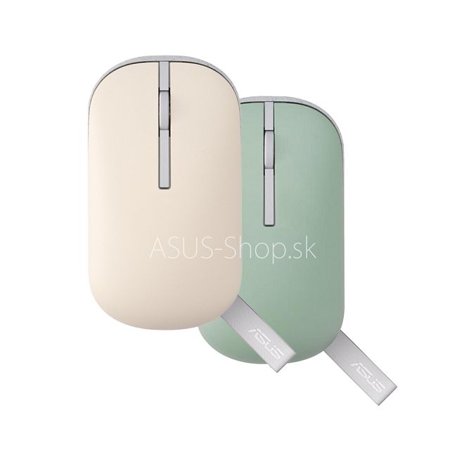 ASUS mouse Marshmallow MD100 - Oat Milk optická bezdrôtová myš s magnetickými krytmi béžová a zelená