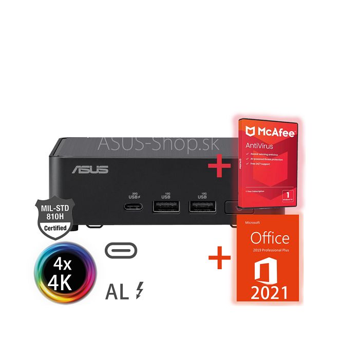 ASUS NUC 14 Pro Ultra 5-125H Intel Arc 16GB DDR5 2xM.2, Wi-Fi, BT, 2xTB4 Win11Pro nízky čierny