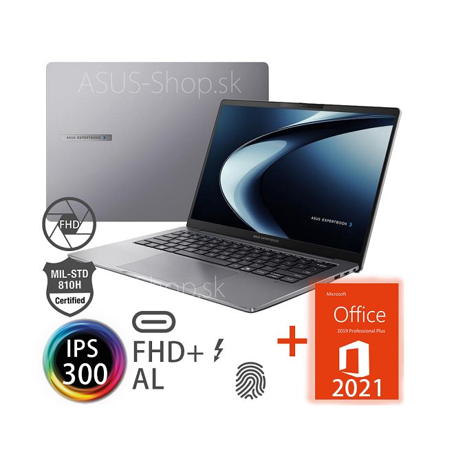 ASUS Expertbook P3 P3405CVA 14 FHD+ i7-13620H UHD 1TB SSD 32GB FP W11Pro šedý