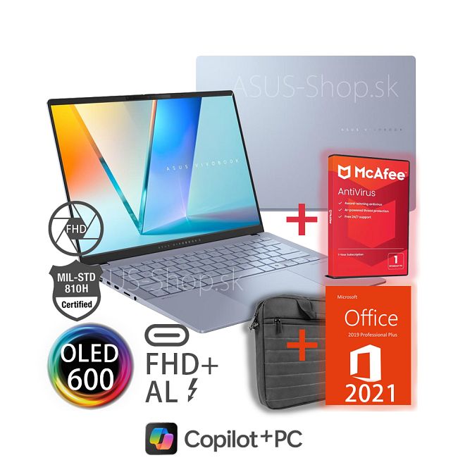 ASUS Vivobook S14 OLED S5406SA FHD+ Ultra 7-256V Arc™ 1TB SSD 16GB W11H modrý + dva darčeky